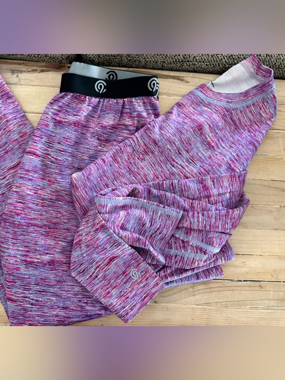 Champion Pink Space-Dye Girls' Active L/S shirt and Leggings